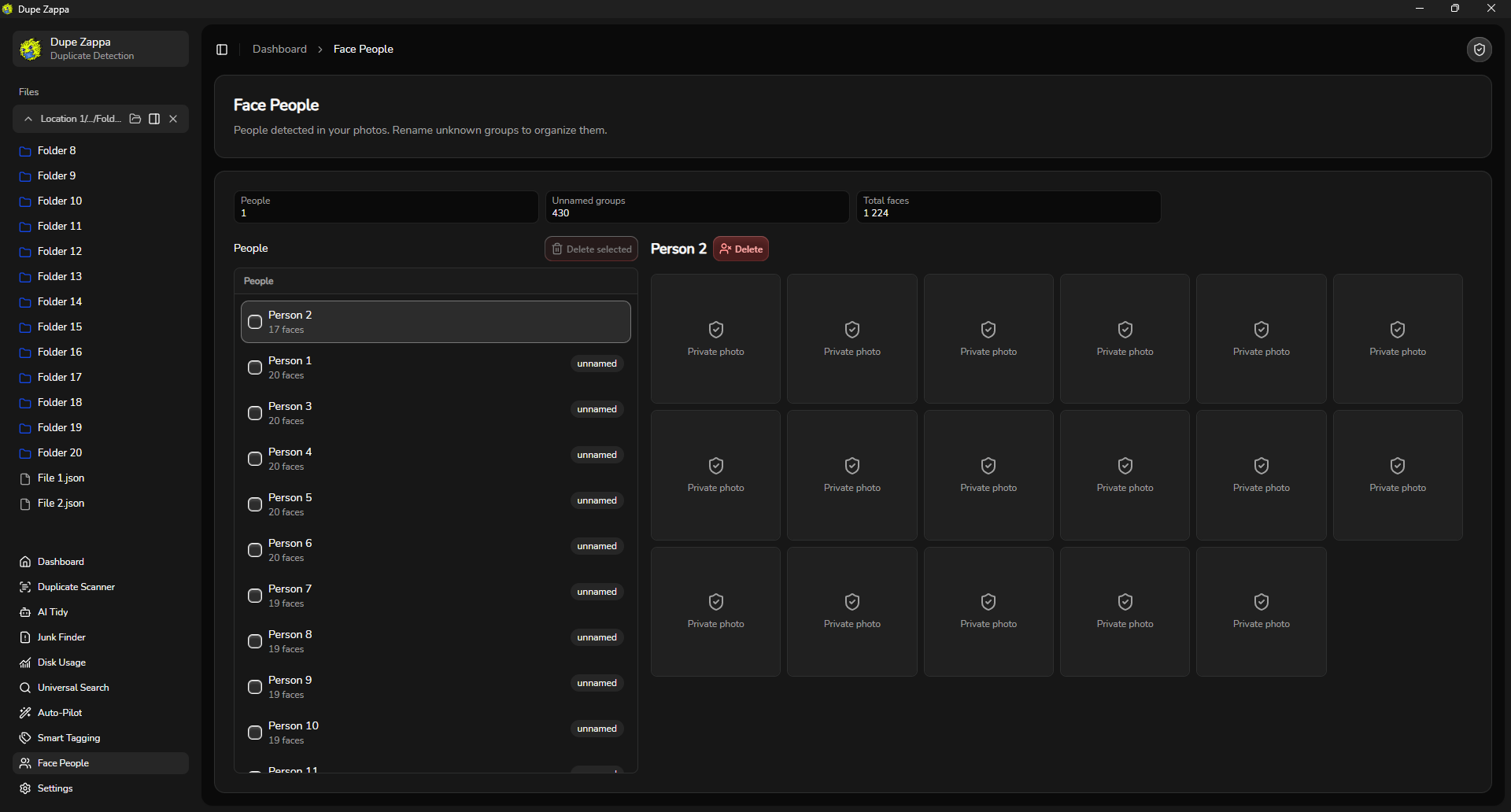 Face and People Duplicate Detection